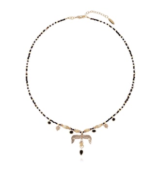 Collier de perles avec pendentif aigle GALLICA - Hipanema - Noir