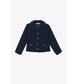 Veste -  col claudine tweed boutons dorés - Tartine Et Chocolat - Marine