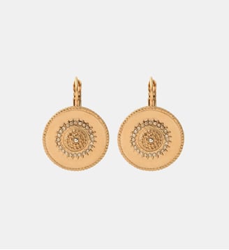 Boucles d'oreilles rondes dormeuses   - Farah - Satellite - Doré