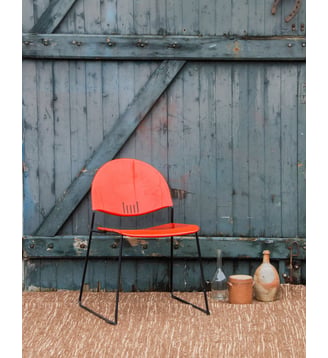 Chaise en métal rouge Diana N°126- Produit chiné - Debongout - Rouge