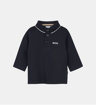 Polo manches longues - BOSS Kidswear - Bleu cargo