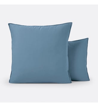 Taie d'oreiller enfant unie coton lavé - La Redoute Interieurs - Bleu