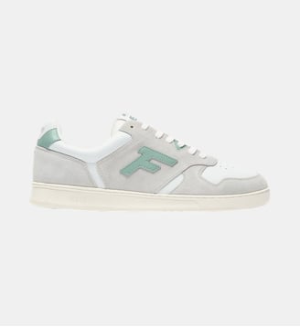 Baskets basses Cuir-suede - Faguo - Blanc et vert clair