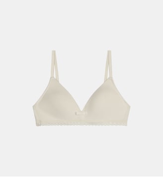 Brassière fille paddé sans armatures Daily Coton - Dim - Blanc cassé
