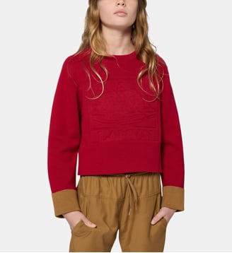 Pull en tricot - Lanvin Kids - Rouge beige