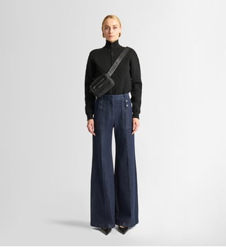 Pantalon noela denim coupe ample - Fusalp - Bleu foncé