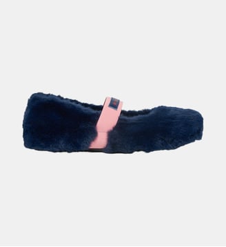Ballerines effet fourrure - Marni - Bleu marine