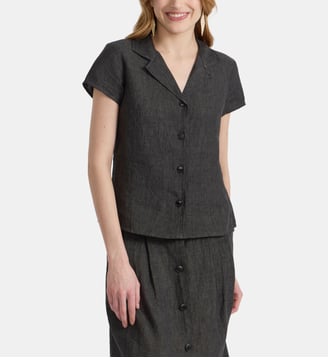 Chemise liseron - Agnès b. - Chiné gris foncé