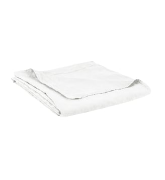 Drap plat en lin lavé, RÊVE DE LIN - Blanc Cerise - Blanc