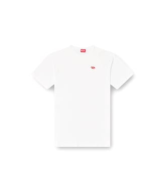 T-shirt avec Oval D rouge - Diesel - Blanc