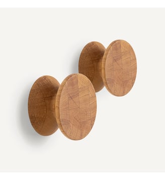 Lot de 2 patères chêne massif ø 10 cm - AM.PM - Naturel