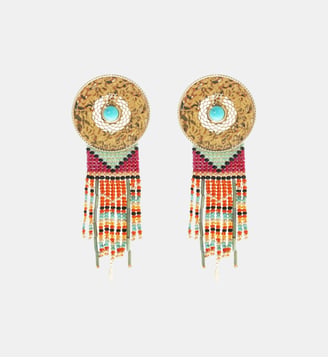 Boucles d'oreilles à clip perles BYSON - Hipanema - Bleu turquoise
