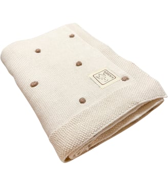 Couverture en tricot et coton bio - Kaiser - Écru
