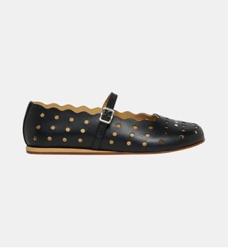 Ballerine ajourées avec logo - Marni - Noir