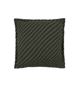 Coussin Landscape en coton lavé gauffré - Nobodinoz - Rayures vétiver