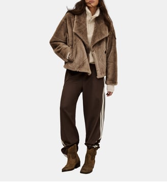 Manteau Pinie fausse fourrure oversize court - Ba&sh - Taupe