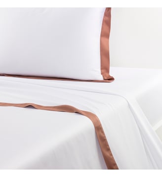 Drap plat en satin - Yves Delorme - Santal