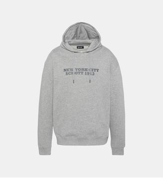 Sweatshirt imprimé cà capuche - Schott - Gris chine
