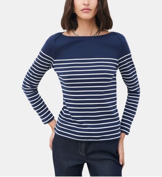 T-shirt tcruise - Motif rayures - Caroll - Bleu marine