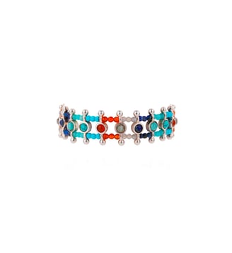 Bracelet Simona 2 rangs - Hipanema - Argent et bleu
