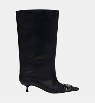 D-Venus-Bottes hauteur genou en cuir huilé - Diesel - Noir