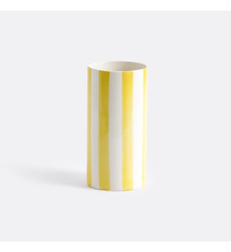 Vase en céramique à rayures, H25 cm - La Redoute Interieurs - Jaune