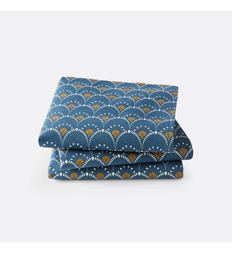 Lot de 3 serviettes de table imprimées Mina - La Redoute Interieurs - Bleu de prusse