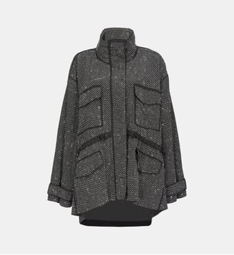 Parka technique avec mini clous effet strass - Pinko - Noir