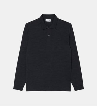 Polo manches longues laine regular fit - Lacoste - Noir