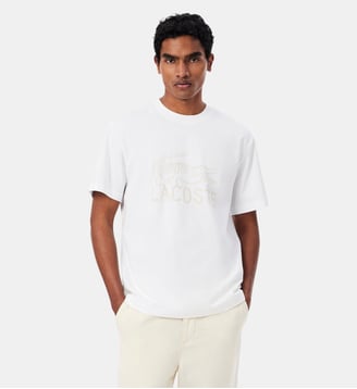 T-shirt coton imprimé - Lacoste - Blanc