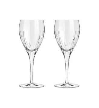 Lot de 2 verres à vin blanc en cristal - IRIANA - Christofle - Doré