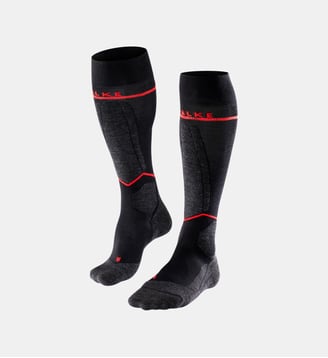 Mi-Bas SK4 Advanced Compression Light Laine Vierge - Falke - Noir et blanc