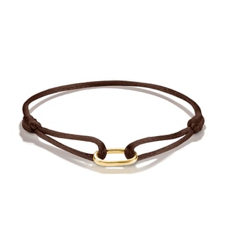 Bracelet textile à charms braun - Thomas Sabo - Acier inoxydable or