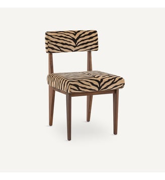 Chaise noyer, tissu jacquard - AM.PM - Imprimé animal