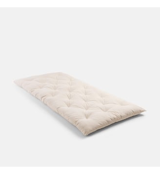 Matelas de sol coton recyclé 190 cm - La Redoute Interieurs - Blanc écru