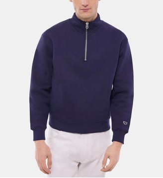 Pull col camionneur en jersey de coton - Fursac - Marine
