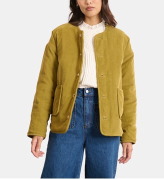 Veste courte réversible en velours côtelé BRANDY - Garance Paris - Kaki