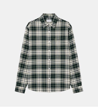 Chemise flanelle à carreaux regular fit - Lacoste - Beige, vert et jaune