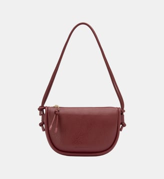 Sac à bandoulière Luna  à texture grainée. - Adolfo Dominguez - Rouge foncé