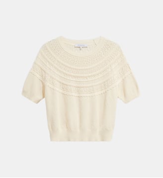 Pull en coton ajouré - ROBERTE - Gerard Darel - Blanc