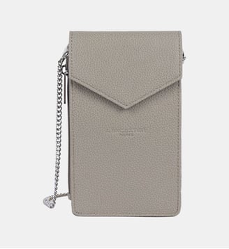 Pochette smartphone Foulonné PM en cuir - Lancaster - Mastic