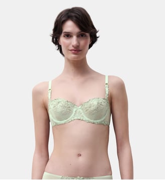 Soutien-gorge corbeille broderie italienne - Chantelle - Green powder