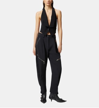 Pantalon p-pants en crêpe technique avec fermetures zippées - Pinko - Noir