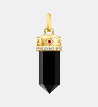 Pendentif hexagone onyx - Thomas Sabo - Argent