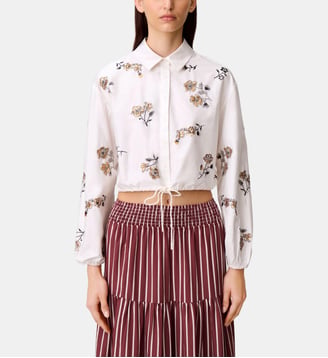 Chemise fleurs et sequins - Claudie Pierlot - Écru