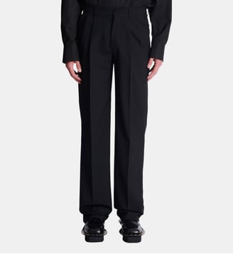 Pantalon droit en laine - Balmain - Black
