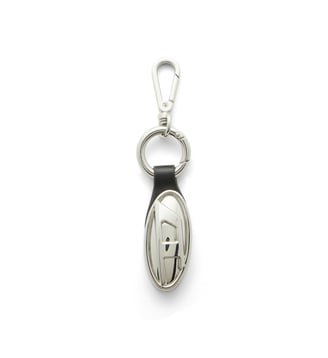 Porte-clés en métal avec plaque ovale - Diesel - Gris argenté et noir