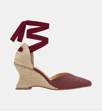 Espadrilles compensées en lin à lacets JUD - Castaner - Bordeaux