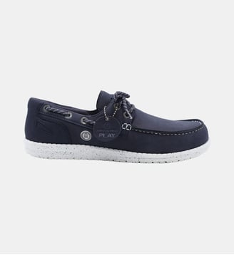 Chaussures bateau Socoa en nubuck - Serge Blanco - Bleu marine