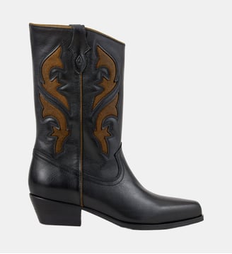 Bottines santiags Curtis en cuir - Ba&sh - Noir